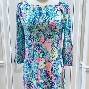 Lilly Pulitzer UPF+ 50 Sophie Dress Women's Mini Small Multi Mermaids Cove